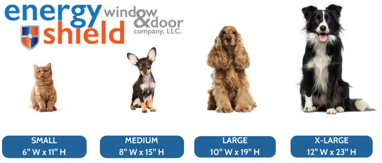 Pet door size chart - Safe and energy efficient doggy door inserts for sliding glass doors